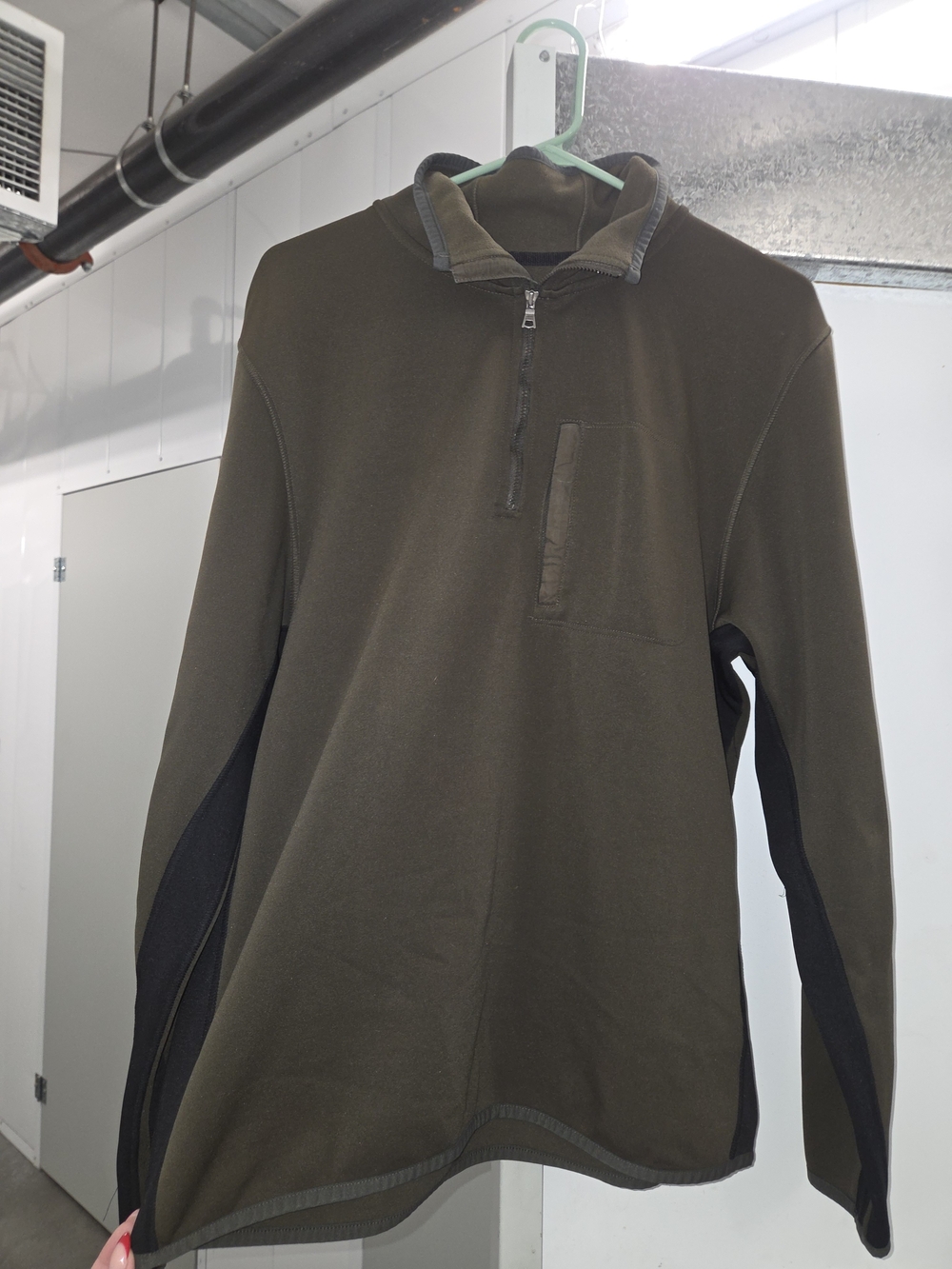 Banana Republic Olive & Black Quarter-Zip Pullover